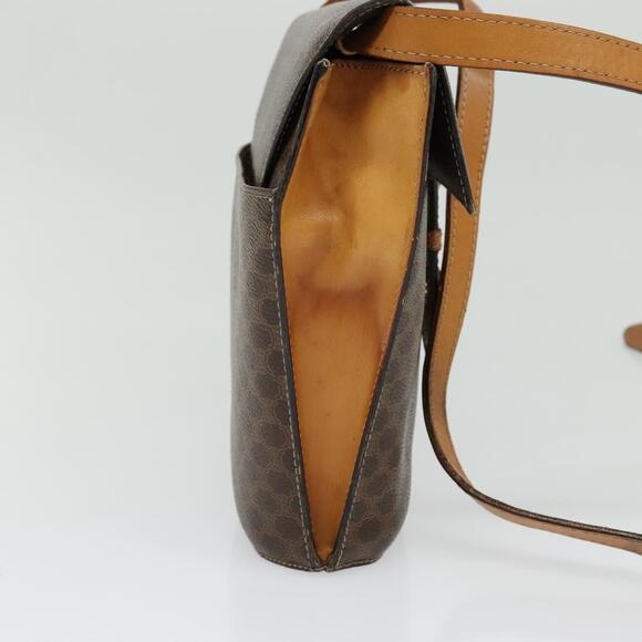 CELINE Macadam Canvas Shoulder Bag Pvc Leather Brown Gold - Picture 5 of 12